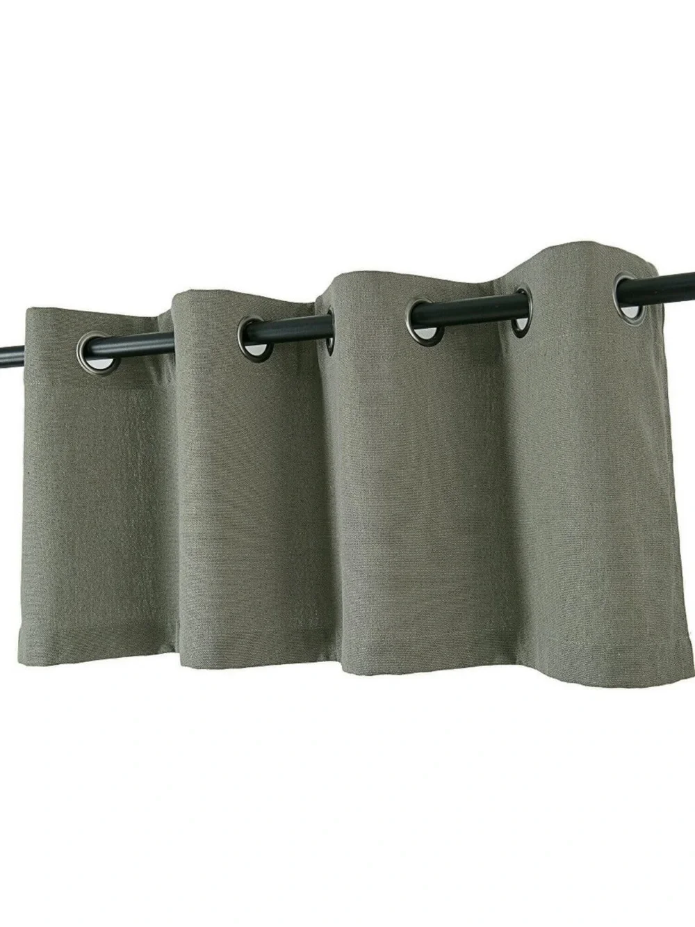 Set of 2/ new Kate Aurora Oversized Grommet Top Window Valances - Gray